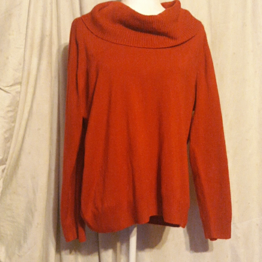 Croft and Barrow womens 2XL red turtleneck sweater